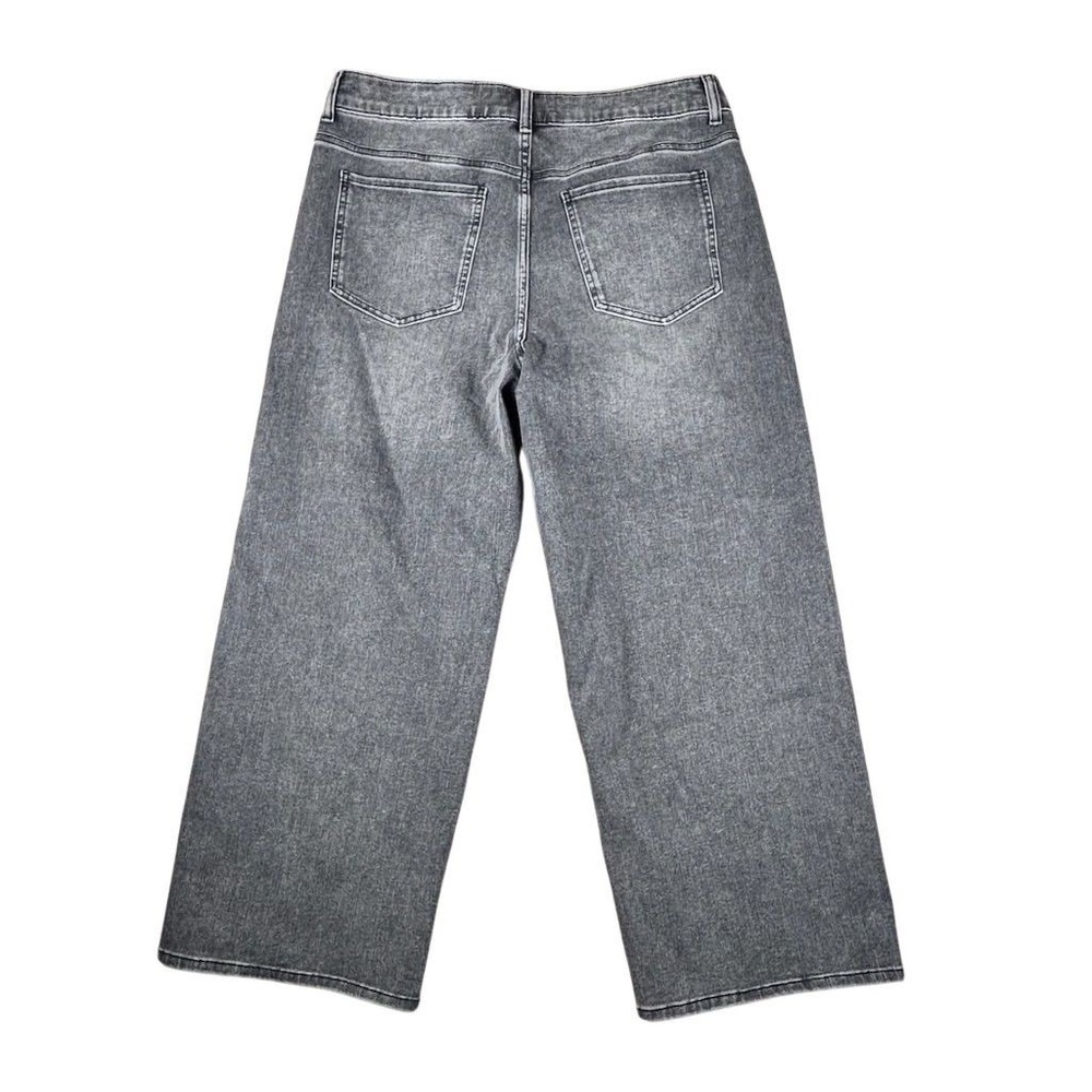 Quince Women's Wide-Leg Jeans Size 33 Gray Dark Wash Stretch Denim - Picture 2 of 5